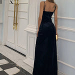 Missord Elegant Green Velvet Party Evening Dress Women Spaghetti Strap V Neck High Split Mermaid Prom Dresses Long Cocktail Gown RT220