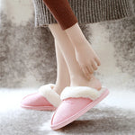 Winter Women Slippers Furry Home Floor Shoes Warm Indoor Slides Men Bedroom Slippers Plush Couples Footwear Soft Non-slip Shoes RT220