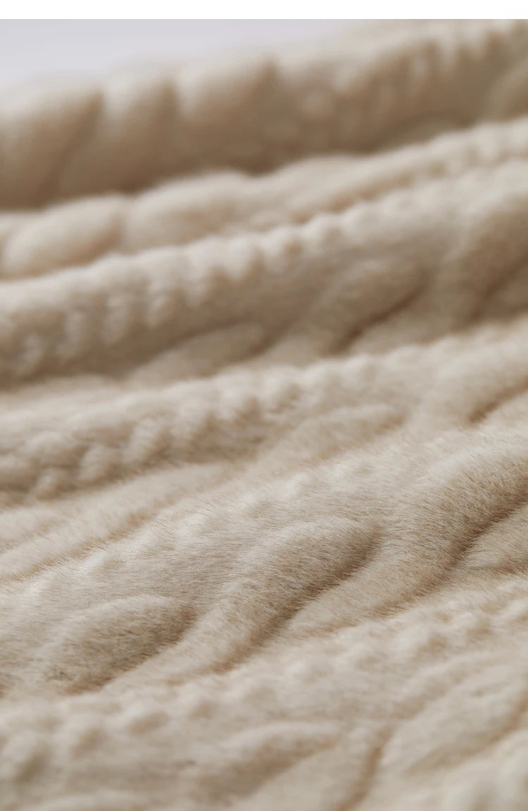 Women Fur Cardigan Thickened Long2025Spring And Autumn V-neck Jacket Female Loose Simple Leisure With Buttons Faux Fur Mink Coat RT220