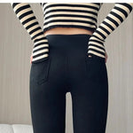 Thickened Black Gold 600g Micro Flared Shark Suit Women's Outerwear High-Waisted Slimming Bell-Bottom Pants High Elasticity RT220