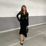 Fashionable Chiffon Blouse Elegant Slim Fit Tweed Style Flare Sleeve Top For Women Autumn 2024 New Arrival Smooths Your Silhouet RT220