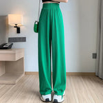 Thin Summer Wide-leg Pants Ice Filament Permeability Women Spring  Women Elastic Waist Stright Long Wide Leg Pants Casual Female RT220