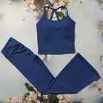 Sexy Flared Leggings Women's Running Pants Scrunch Butt Trousers Cross Waist Sports Tights Woman Skin-Friendly Workout Leggin RT220