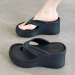 7CM Women's High Heeled Slippers Fashion Street Slides Outdoor Flip Flops Light EVA Comfortable Heightening Shoes RT220