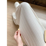 Thin Summer Wide-leg Pants Ice Filament Permeability Women Spring  Women Elastic Waist Stright Long Wide Leg Pants Casual Female RT220