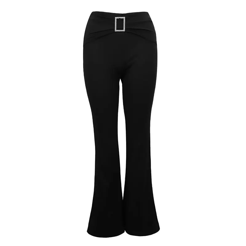 Summer Black Sexy Women's Trousers Streetwear Fashion Sequined New Pants Elegant Female Casual Slim Versatile Trousers Clothing RT220