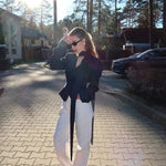 Trendix Elegant Blazer 2 Piece Sets Women V Neck Patchwork Scarf Lace Up Jackets Femme Bodycon Skirt And Commuting Blazers Suits RT220