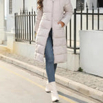 Winter New Hooded Mid Length Slim Fit Warm Long Sleeve Solid Color Jacket For Women,3 Colors RT220