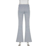 Casual Sexy Basic Solid Flare Pants Y2K Slim Low-Waisted Boot Cut Pants Women 2024 Autumn Spring Fashion Streetwear Lady RT220