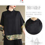 Oversized Summer Pullover T-Shirt Tops Women Print Patchwork Fashion Casual Loose Pleated Ladies Blouses Short Sleeve Woman Tops RT220
