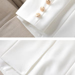 Gray Black Blue White Fashion Women Pant Suit Long Sleeve Solid Ladies Blazer and Trouser Formal 2 Piece Set For Autumn Winter RT220