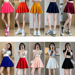ITOOLIN Women Sweet Solid Color Preppy Skirts Casual Wide Leg High Waist Mini Skirts Women Harajuku Pleated A-line Skirts New RT220