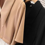 Spliced fake Two-piece Polo Collar Suit Shirt for Women in Summer Loose and Versatile Slim Top RT220