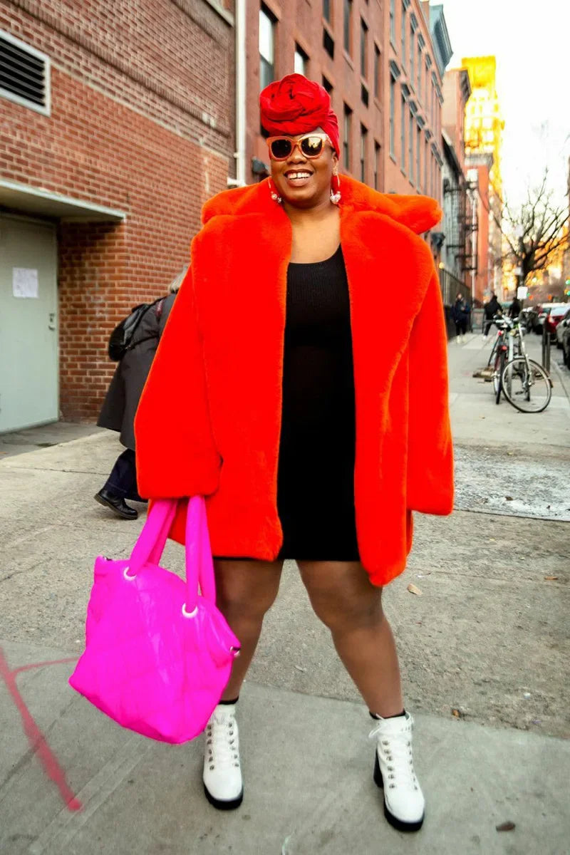 Thick Faux Fur Jacket Women Wine Red Autumn Winter Korean Maxi Coat Long Warm Luxury Fur Black Parkas Bontjas Furry Outerwear RT220