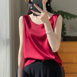 Women Tops Solid Spring Summer Casual Crop Tops Sexy O-neck Tank Tops Office Lady Pink White Top 2024 Fashion Korean Tank Top RT220
