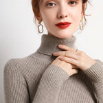 Women Fall Turtleneck Sweater Knitted Soft Pullovers Cashmere Jumpers Basic Soft Sweaters For Women 2025 Autumn Winter RT220