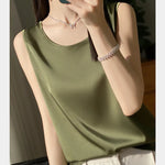 Women Tops Solid Spring Summer Casual Crop Tops Sexy O-neck Tank Tops Office Lady Pink White Top 2024 Fashion Korean Tank Top RT220