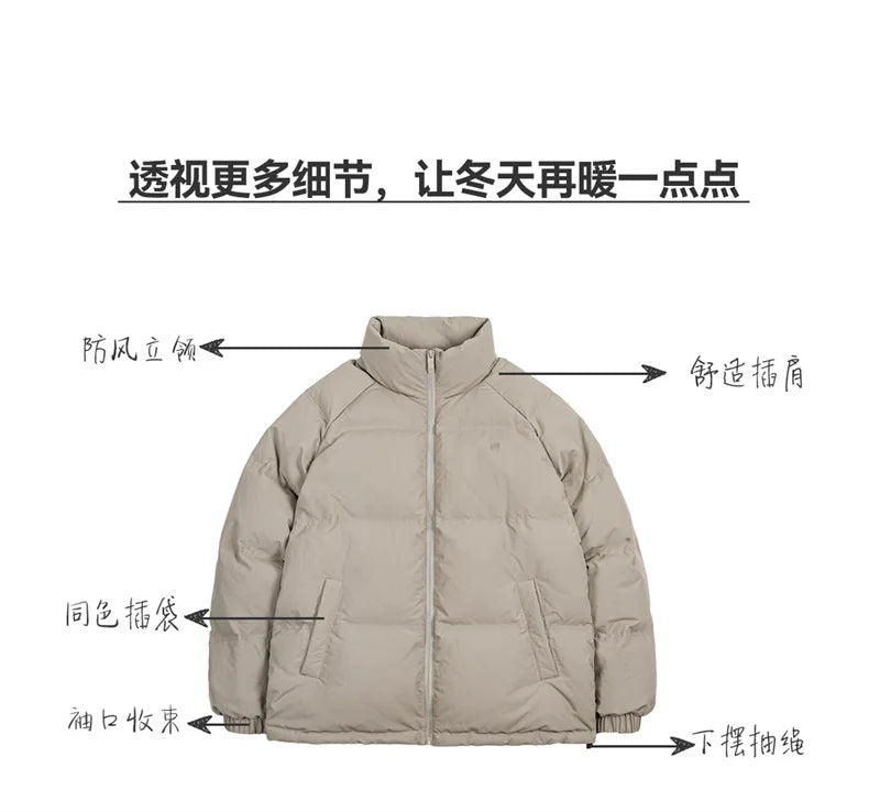 Maden Women Down Jacket Autumn Winter 90% White Duck Down Thickened and Warm Stand Collar Outerwear Coat Windproof Jacket RT220