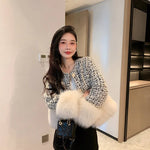 Autumn Winter Women's White Imitation Fox Fur Single Breasted Short Jacket New High-Quality Cotton/Non Cotton Wool Coats RT220