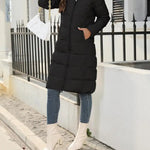 Winter New Hooded Mid Length Slim Fit Warm Long Sleeve Solid Color Jacket For Women,3 Colors RT220