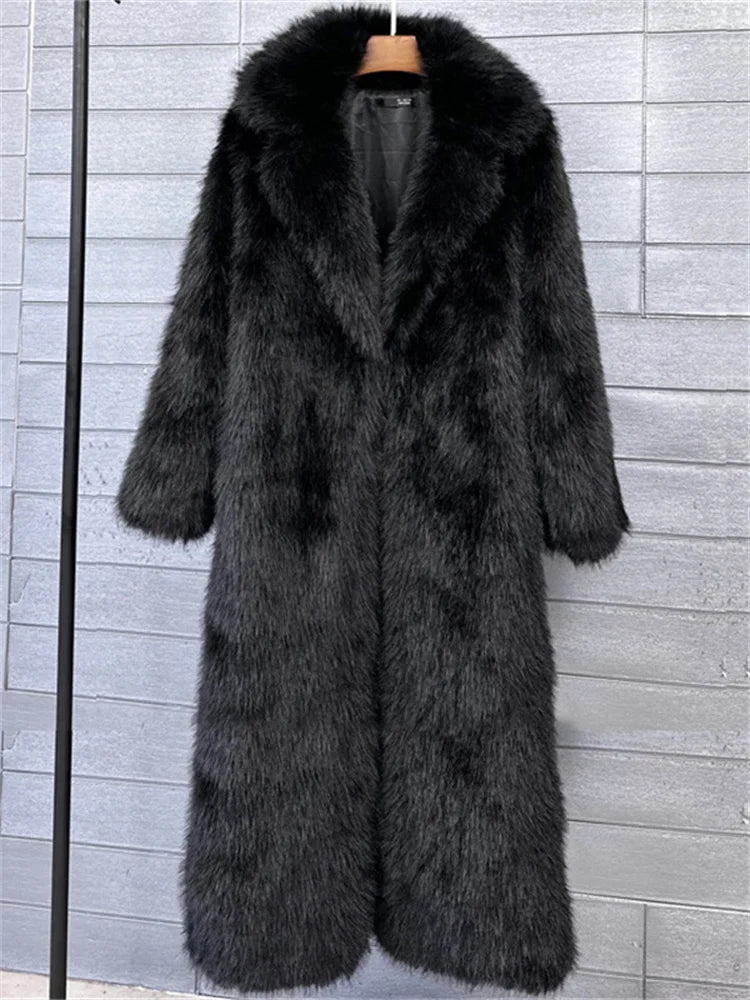 Tossy Winter Fur Feather Overcoat For Women Loose Cardigan Solid Luxury Elegant Jacket Clothes Warm 2025 Fur Feather Outwear RT220