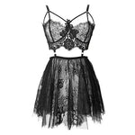 3 Colors Ultra Short Night Sexy Dress Women Lingerie Water-soluble Lace Flower Eyelash Temptation Sling Nightgown Stripper RT220