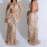 Sexy One-shoulder Long Summer Dress Sequin Birthday Holiday Elegant Party Evening Dresses Luxury Womens Prom Dresses XSY29 RT220