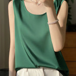 Women Tops Solid Spring Summer Casual Crop Tops Sexy O-neck Tank Tops Office Lady Pink White Top 2024 Fashion Korean Tank Top RT220