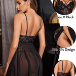 New Sexy Nightgown White Lace Babydoll Set Women's Romantic Sheer Floral Lingerie Flowy Skirt Chemise Mini Dress Hot Sale Nighty RT220