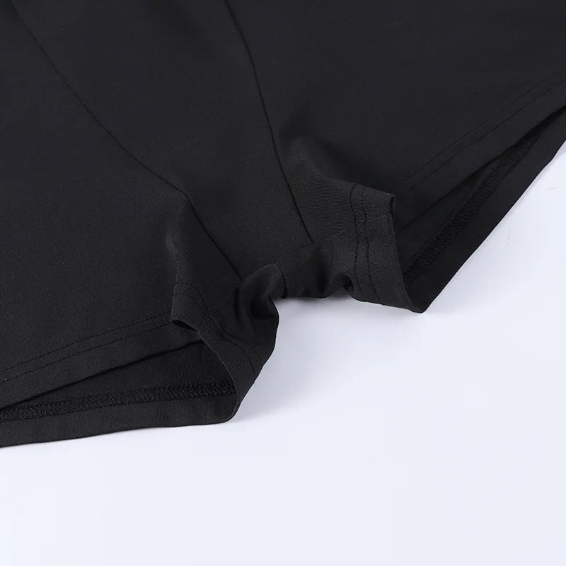 European and American Spring/Summer Round Neck Long Short sleeved 3/4 Shorts Two piece Women's Fashion Sports Versatile Set RT220