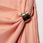 Elegant Women Holiday Wind Solid Color Gloden Metal Wrapped Skirt Faldas Mujer Female Summer Back Zipper Midi Skirts QUN9017 RT220