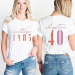 Tshirts for Women Classic 40th Milestone Best Friend Classic T-shirts for Women Vintage 40th Birthday Year RT220