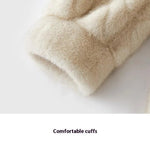 Women Fur Cardigan Thickened Long 2024Autumn Winter V-neck Jacket Female Loose Simple Leisure With Buttons Casual Faux Fur Coat RT220