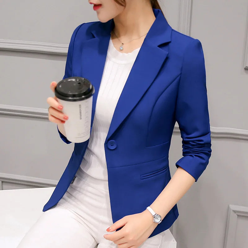 Blazers for Women Notched Blazers for Women New Single Button Slim Chic Suits Office Ladies Long Sleeve Elegant Casual Blazer RT220
