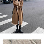 2024 Autumn Winter New Medium Long Double-breasted Lambswool Suede Woolen Coat Women Add Velvet Padded Warm Fur One Woolen Coats RT220
