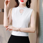 Women Spring New Fashion Sweet Pullovers Base Layers Candy Color Diamonds Hollow Out Knit Vest Slim Versatile Sleeveless Tops RT220