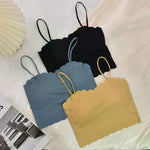 2024 Fashion Summer Sexy Sports Bras for Women Push Up Lingerie Ice Silk Seamless Word Sling Female Tube Top White Top Tanks RT220