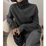Soft Waxy Cashmere Knit Cardigan European Style Single-Breasted Sweater Long Sleeve Autumn Winter Fashionable Outerwear RT220