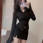 Sexy Slim Bandage Shirts Women Y2K Fashion Lapel Bell Sleeve White Blouses Female Korean Streetwear Spring Buttons Tops New RT220