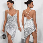 Sexy Irregular Womens Dresses Halter Club Elegant Party Short Summer Dress Woman Clothing Bodycon Evening Prom Dress Vestido X98 RT220