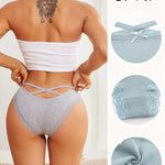 Women Cotton Panties 3PC Sexy Lace Brazilian Panties Cotton Low Rise Underwear for Female Bow Hollow Out Soft Intimates Lingerie RT220