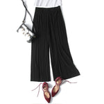 Wide leg pants pleated chiffon high waisted loose skirt pants with large hem and drape feeling, large size random linen spring/s RT220