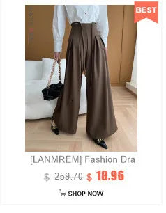 [LANMREM] Faux Fur Thick Warm Coats Lapel Single Breasted Office Lady Elegant Female Outwear Fashion 2025 Winter New 26C1095 RT220