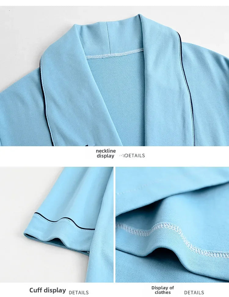 Spring Autumn Long Sleeve Cotton Casual Loose-fit Quick Dry Bathrobe For Women Medium-length Home Use Robe For Young Mothers RT220