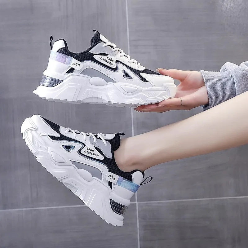 2025 Sneakers Women Platform Flat Shoes Woman Shoes Green Casual Trainers Ladies Chunky Sneakers Women Shoes RT220