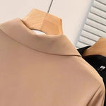 Spliced fake Two-piece Polo Collar Suit Shirt for Women in Summer Loose and Versatile Slim Top RT220