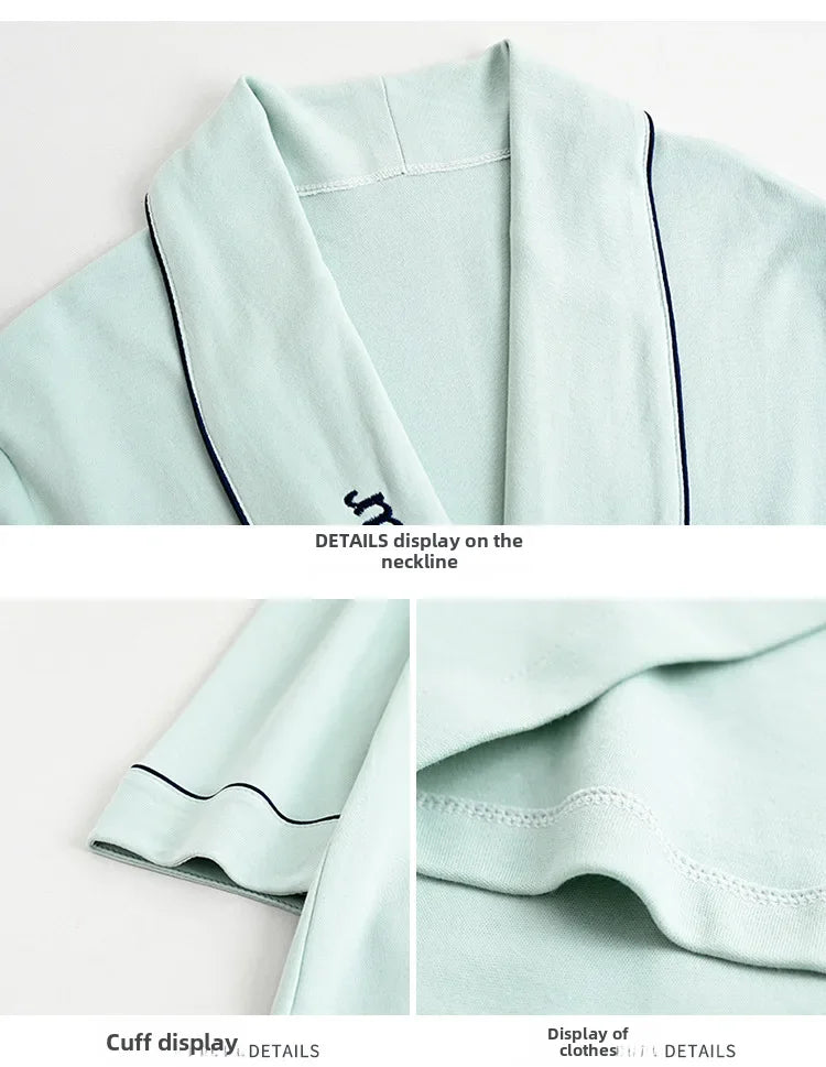 Spring Autumn Long Sleeve Cotton Casual Loose-fit Quick Dry Bathrobe For Women Medium-length Home Use Robe For Young Mothers RT220