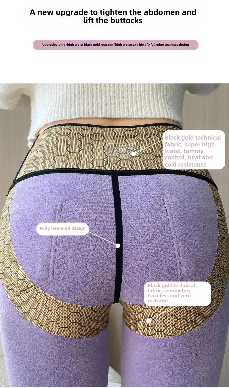 Thickened Black Gold 600g Micro Flared Shark Suit Women's Outerwear High-Waisted Slimming Bell-Bottom Pants High Elasticity RT220