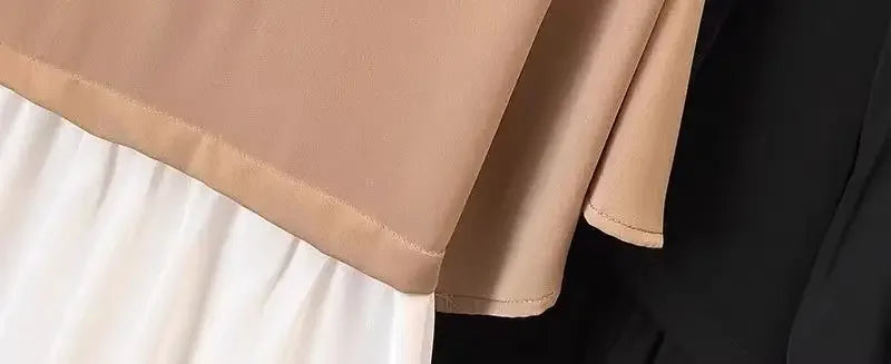 Spliced fake Two-piece Polo Collar Suit Shirt for Women in Summer Loose and Versatile Slim Top RT220