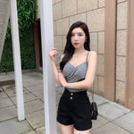 Plus Velvet Thicker Shorts Women Korean Style All-match Sexy Kpop High Waist Autumn Winter Club Streetwear Fashion Solid Buttons RT220